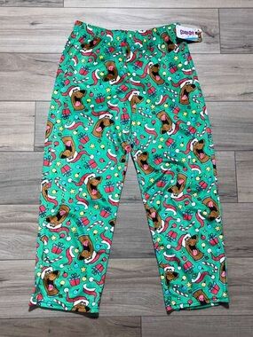 Scooby Doo Unisex Christmas‎ Pull On Pajama Pants Size Large Green